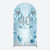 Aperturee - Aperturee Bright Blue Glitter Balloon Birthday Arch Backdrop